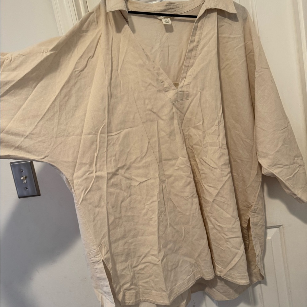 H&M Tan Casual Button Down Shirt